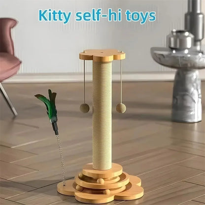 Pet Scratching Post With Hanging Balls