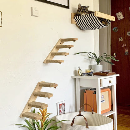 Cat Wall Mounted Clmbing Shelf With Scratching Post