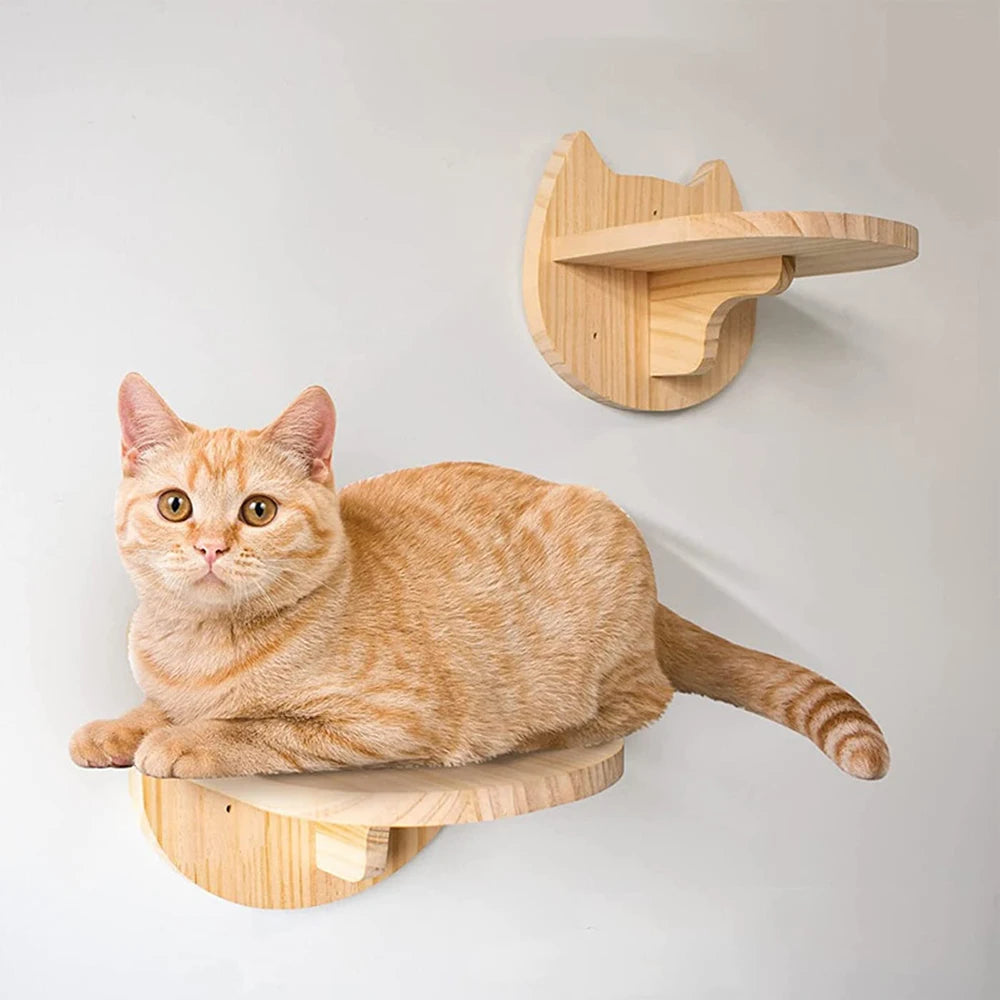 Cat Wall Mounted Clmbing Shelf With Scratching Post