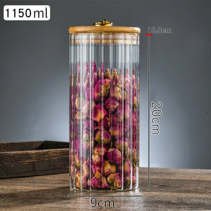 Luxury Glass Food Jar with Sealed Bamboo Lid