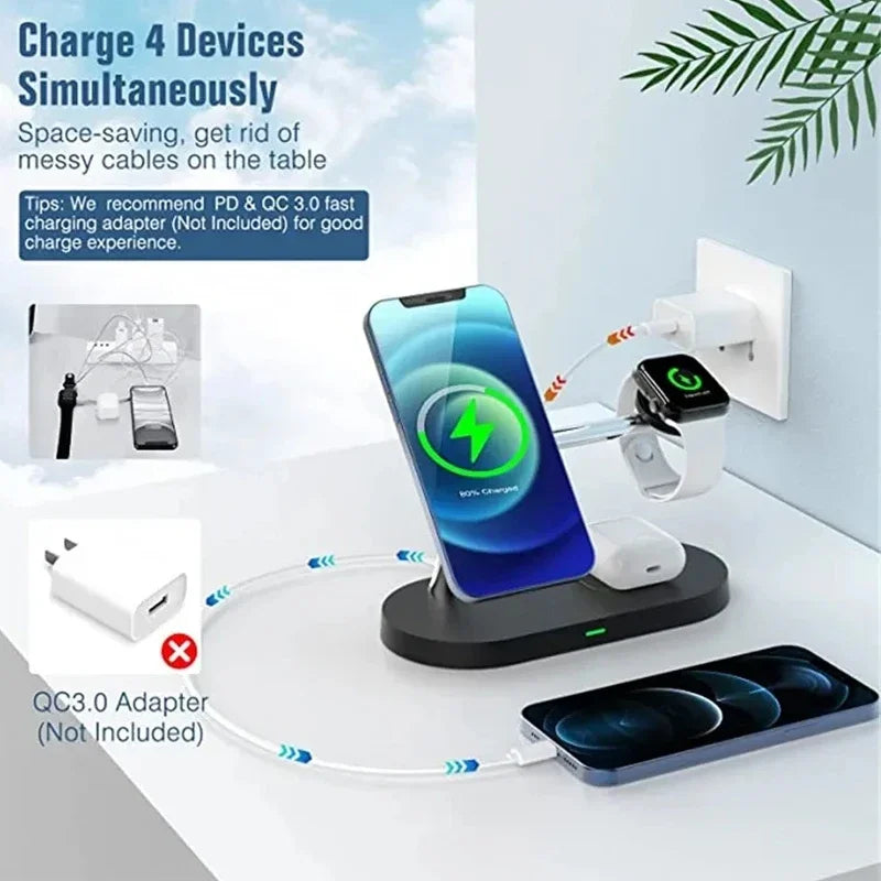 3 in 1 Wireless Magnetic Charger Stand