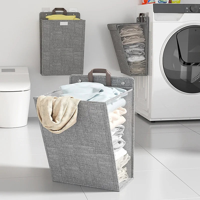 Foldable Adhesive Laundry Basket Hamper