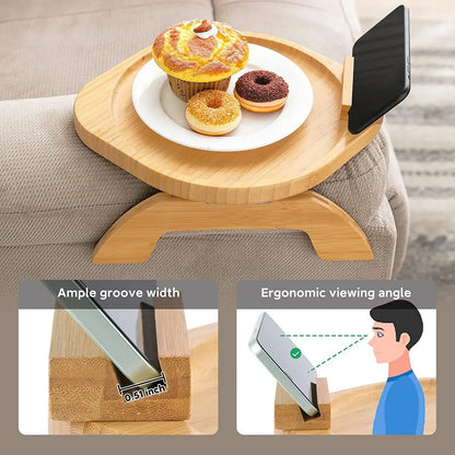 Couch Armrest Serving Tray