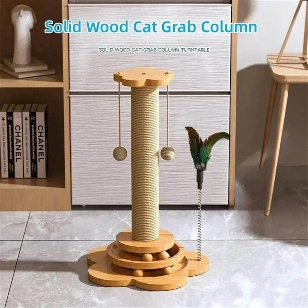 Pet Scratching Post With Hanging Balls